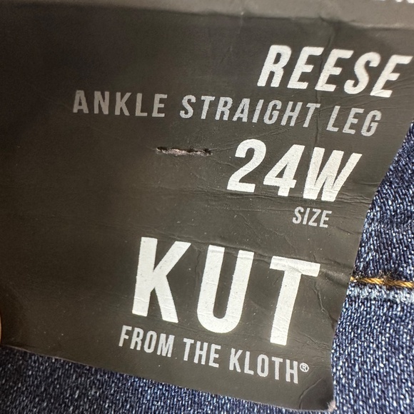 Kut From The Cloth Women's Jeans 24W Blue Reese Ankle Straight Leg High Rise - Picture 9 of 11